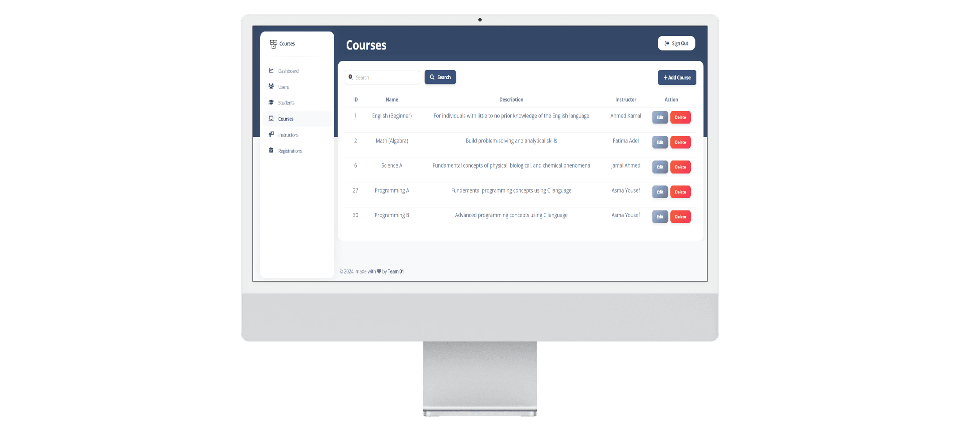 Courses Management System